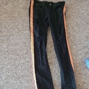 Rogue Jeans Mens Size 32x32 Denim Black Distressed Skinny Fit Pants Reflective